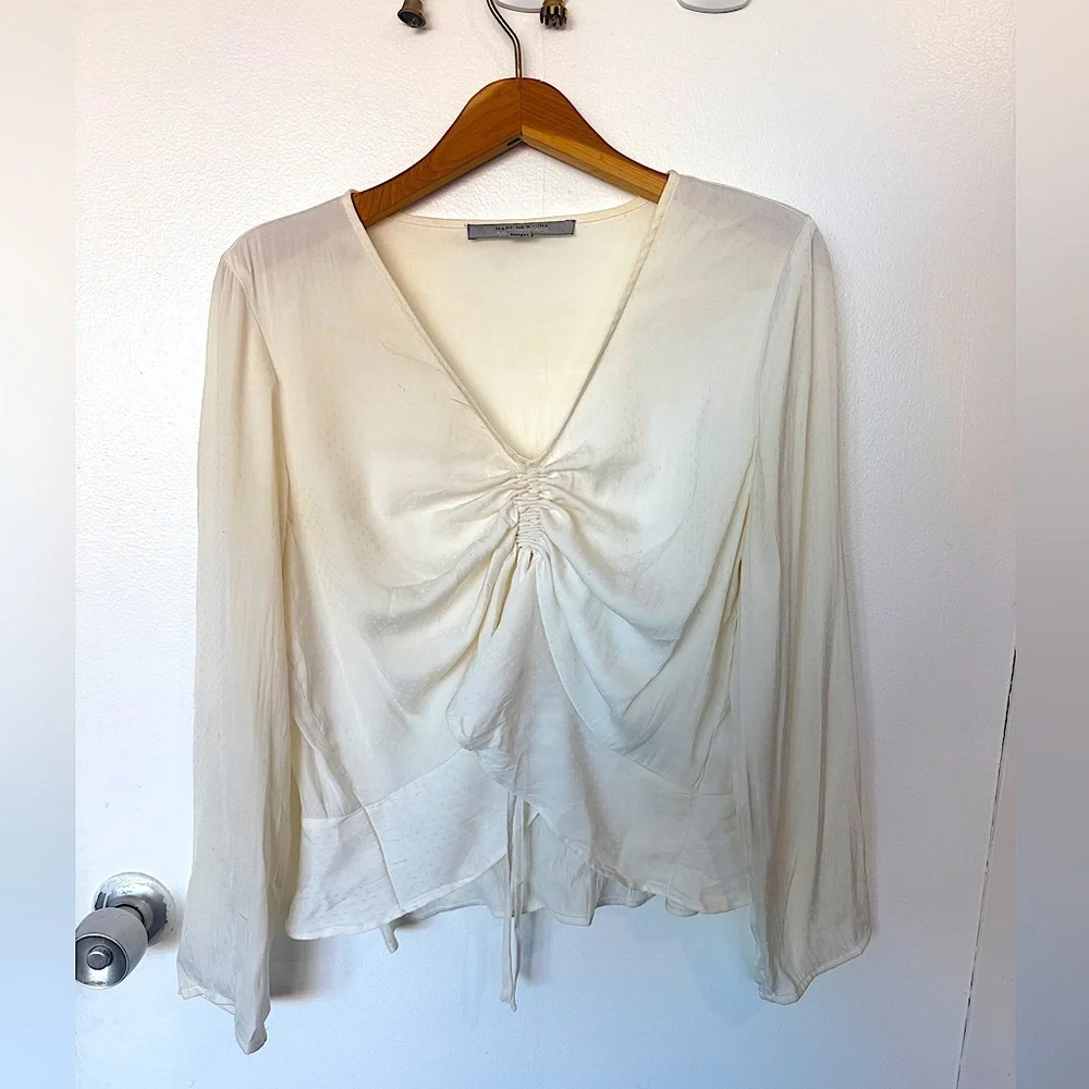 White Ruched Blouse - Picture 1 of 2